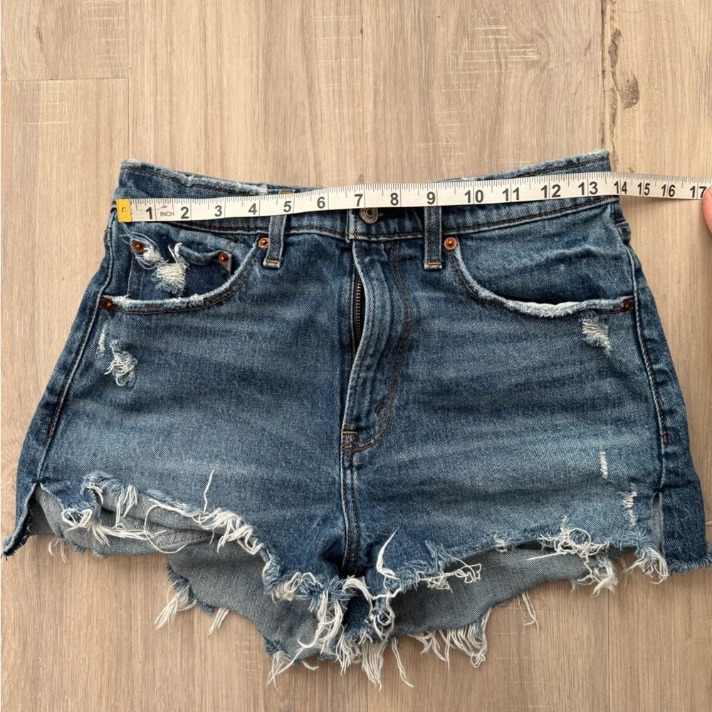 Abercrombie & Fitch Blue Jean Shorts Distressed Style